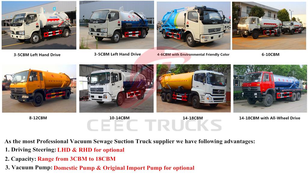 CEEC supply vacuum sewage suction truck features CEEC supply vacuum sewage suction truck features