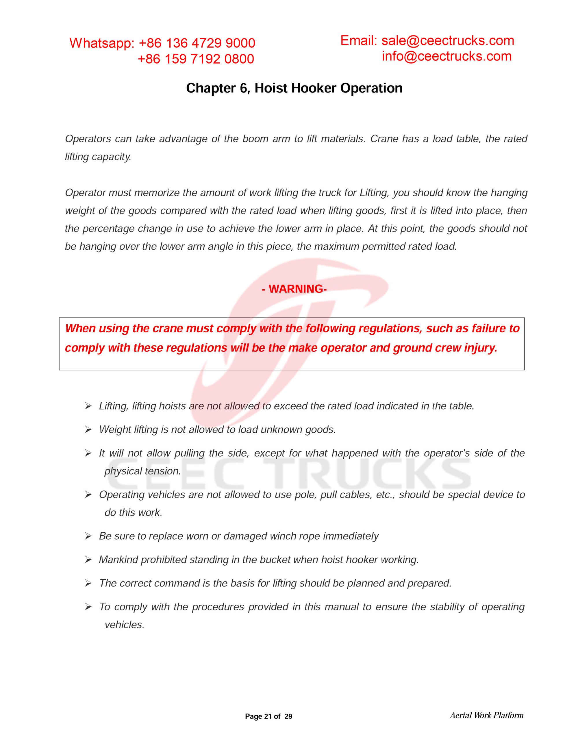 ISUZU 18m aerial working platform owner manual ISUZU 18m aerial working platform owner manual