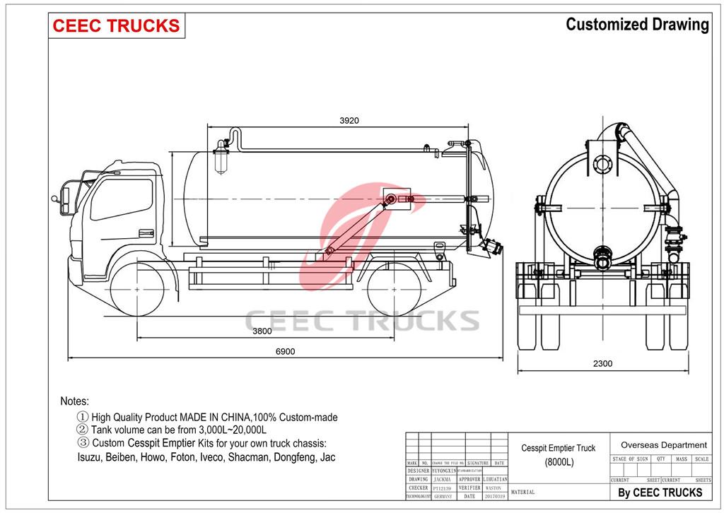 CEEC cesspit emptier technical drawing CEEC cesspit emptier technical drawing