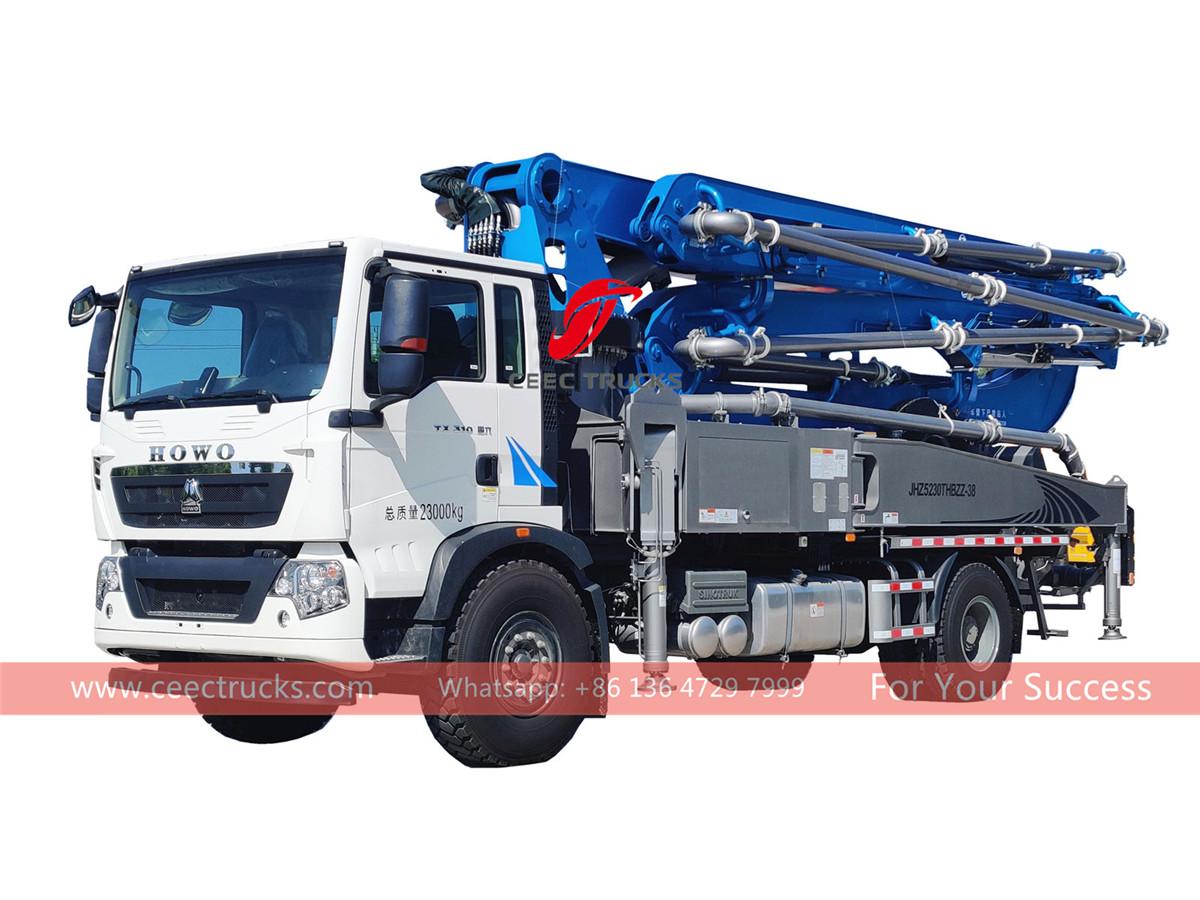 HOWO 38m concrete pump trucks manufacturer for hot sale HOWO 38m concrete pump trucks manufacturer for hot sale
