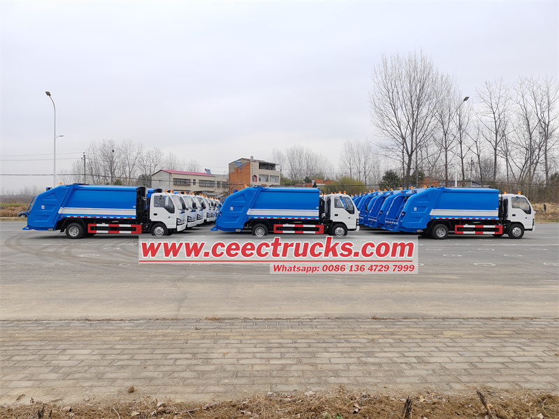 Isuzu rear loader compactor truck shipping to Philippines