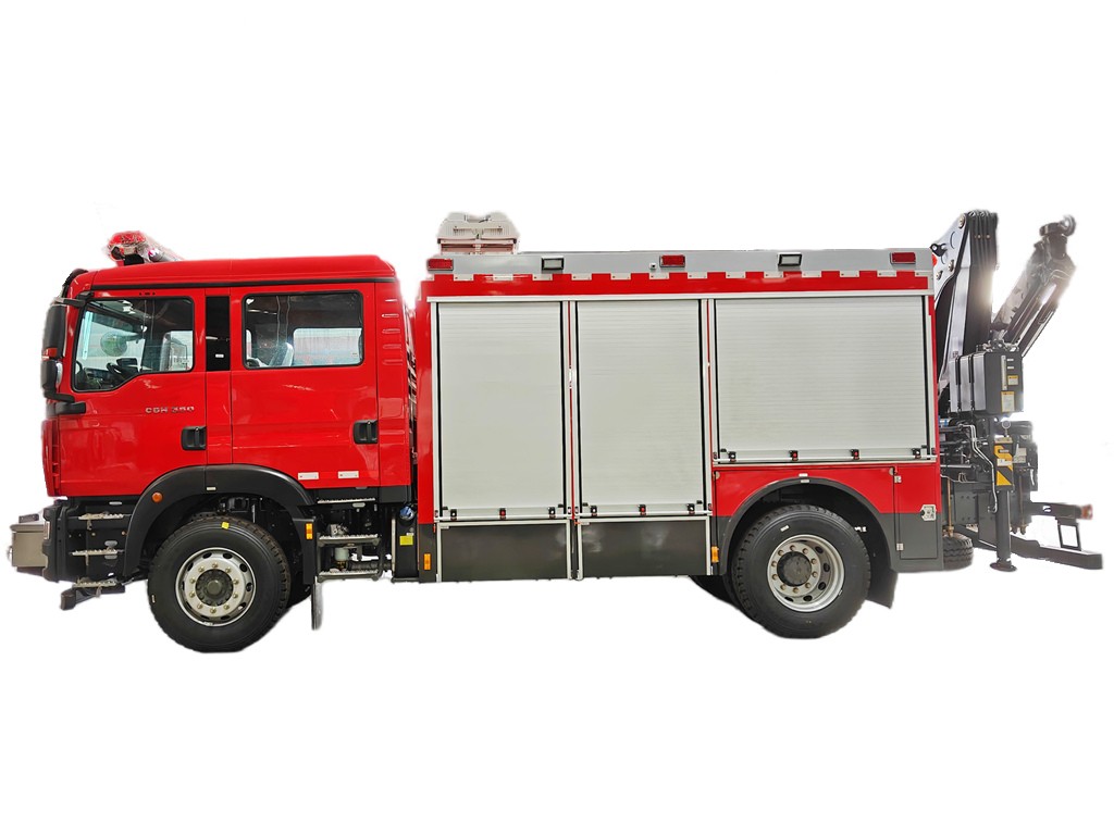 HOWO fire rescue truck with lighting device