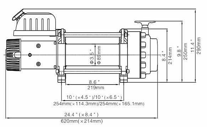 towing winch for 8 tons capacity