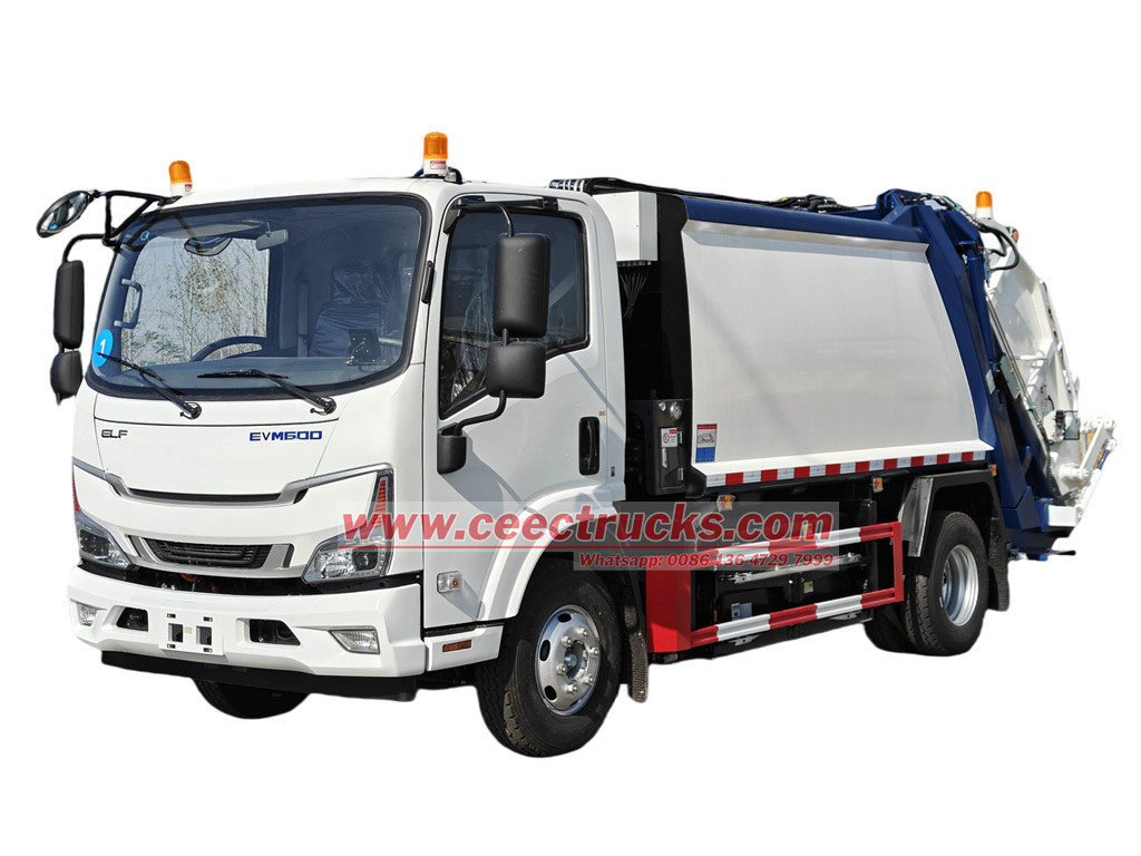 ISUZU 6cbm EV refuse compactor truck manufacturer