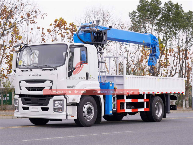 Isuzu 4x2 cargo truck mounted 10 tons crane