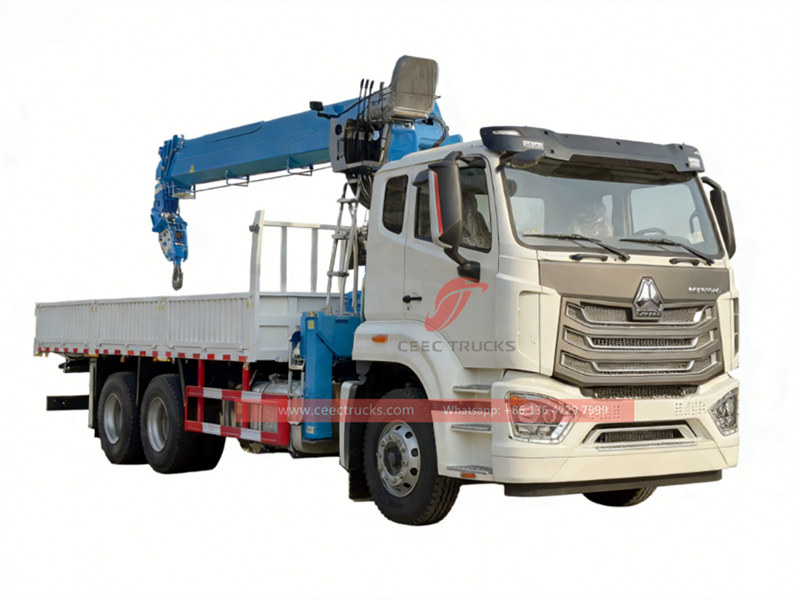 Howo NX 6x4 cargo truck mounted 14 tons crane