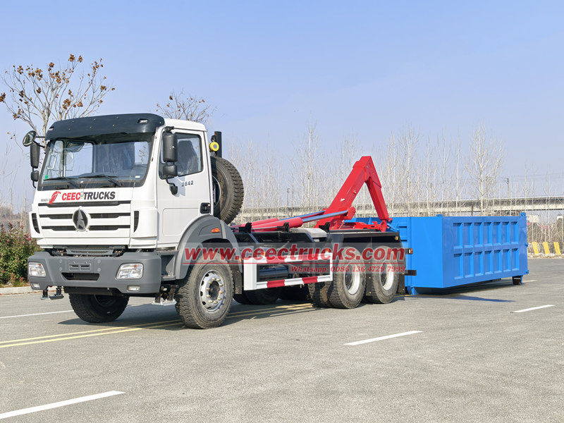 Beiben 10 wheeler hook lift bin lorry