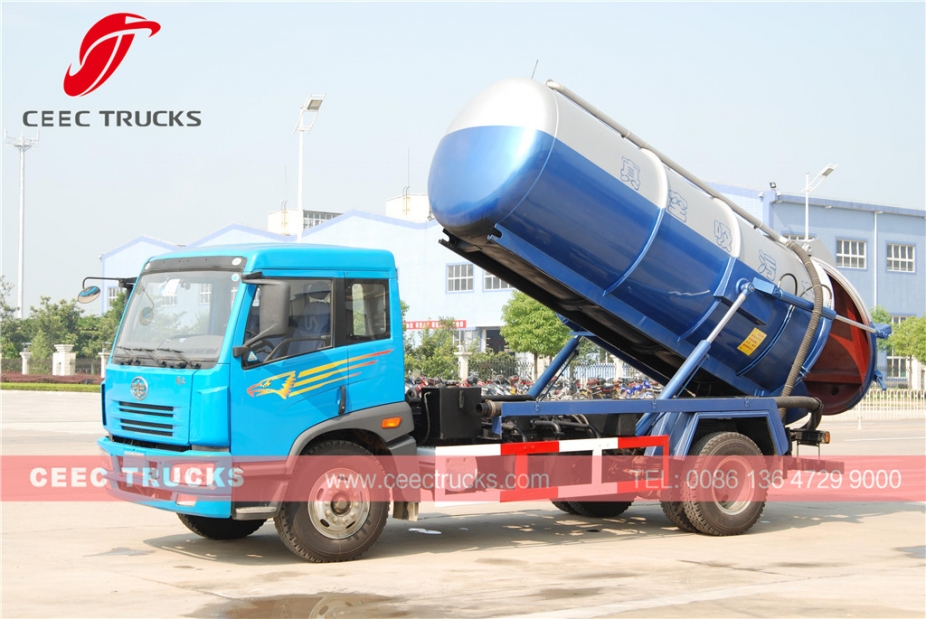 Kenderaan pengosong lubang najis FAW 10,000L untuk dijual