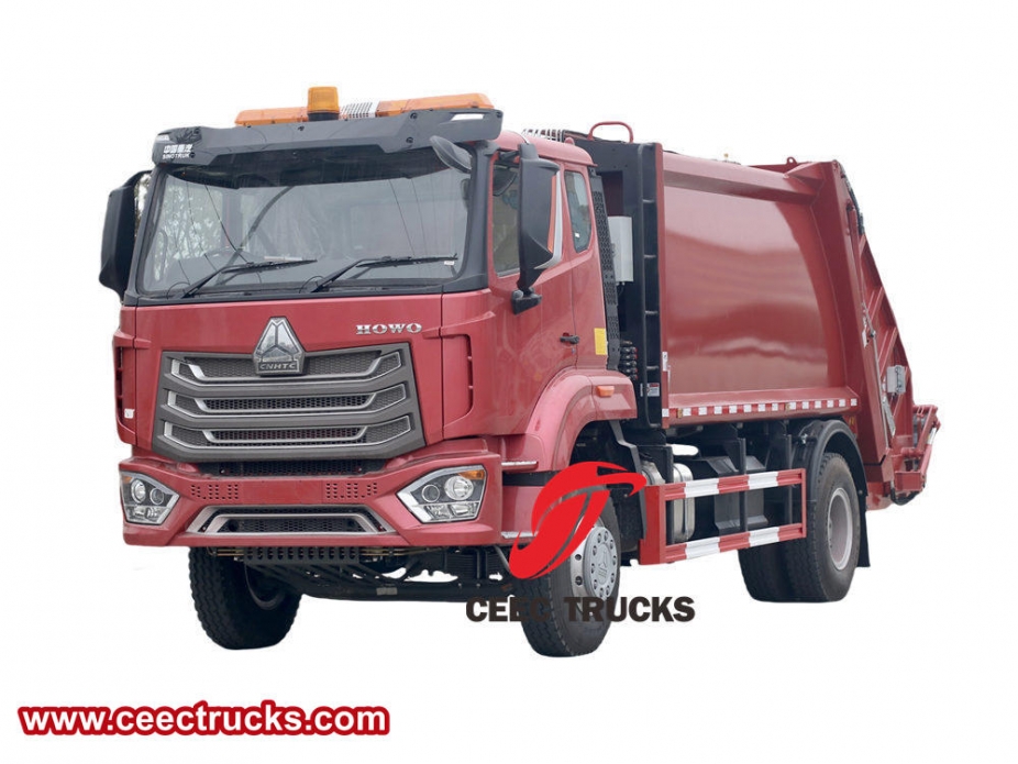 Lori pemampat tong sampah Howo 12 cbm