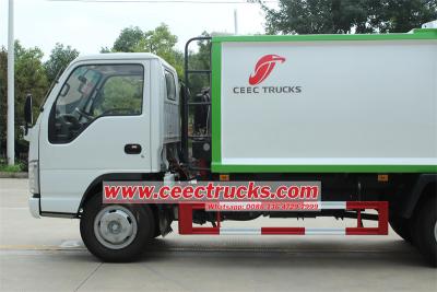 ISUZU mini ELF NKR 5CBM rear loader garbage truck