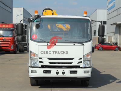 Isuzu ELF double cabin dumper with knuckle crane
