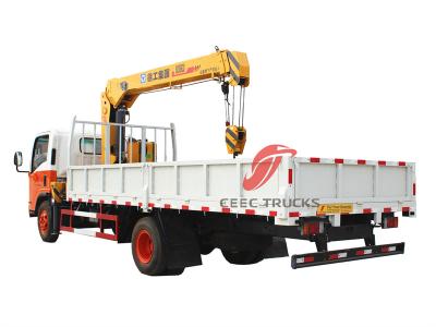 Isuzu ELF 190hp truck with 5 tons telescopic crane