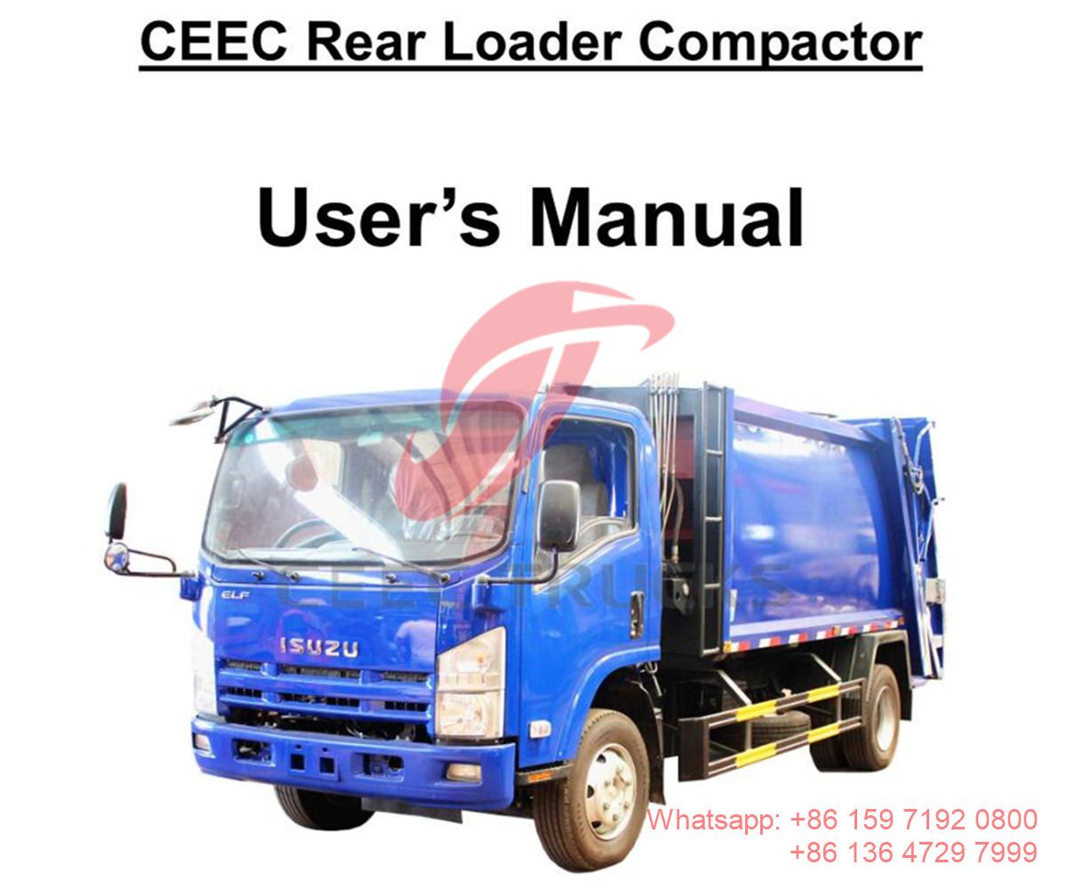 Manual trak sampah mampat ISUZU ELF 8CBM untuk Grenada