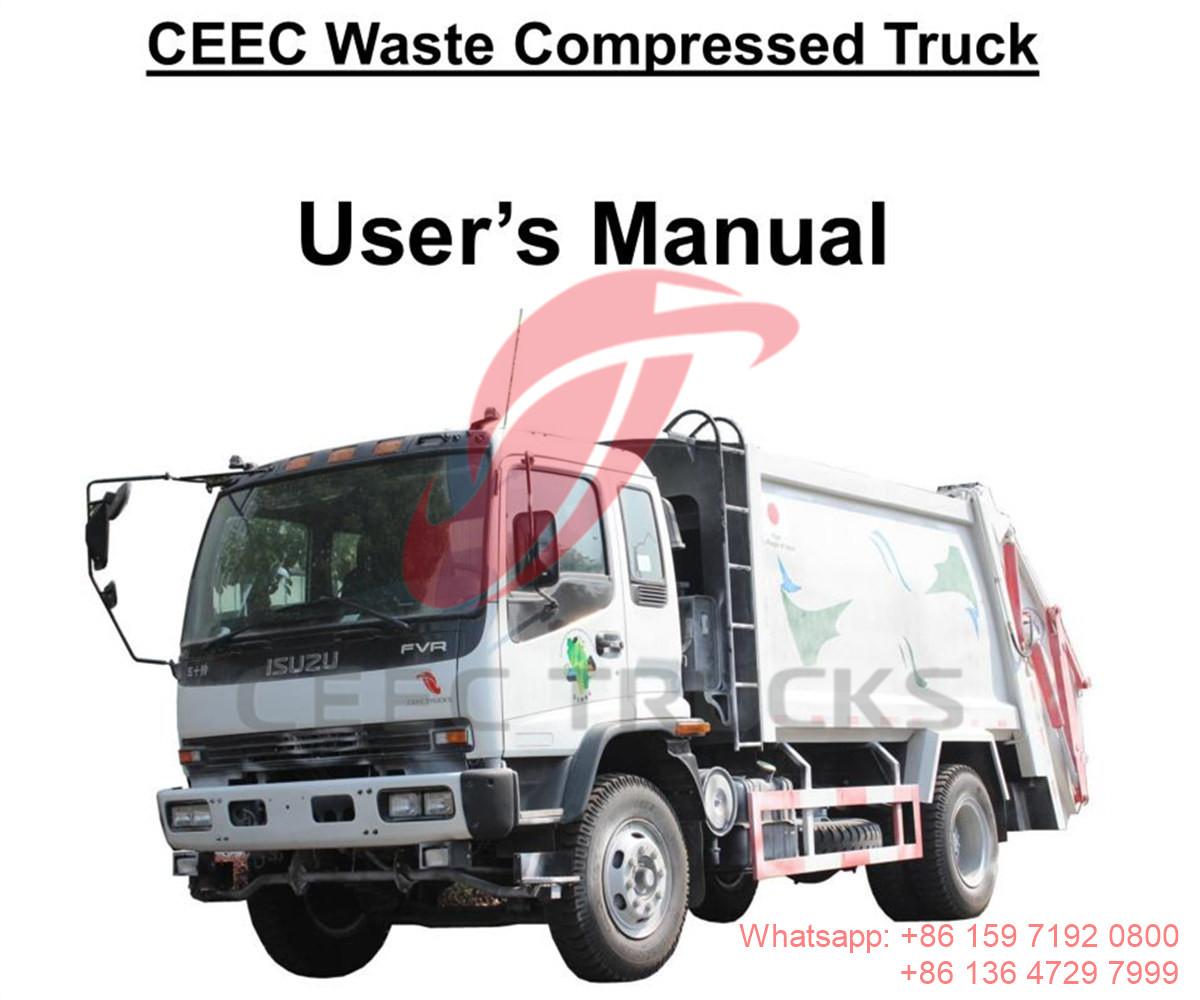 Manual trak pemadat sampah ISUZU 10CBM untuk Dominica