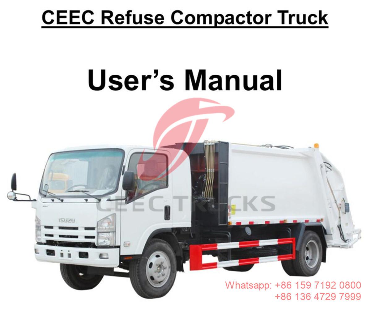 Manual trak pemadat sampah ISUZU ELF 8CBM untuk Cape Verde