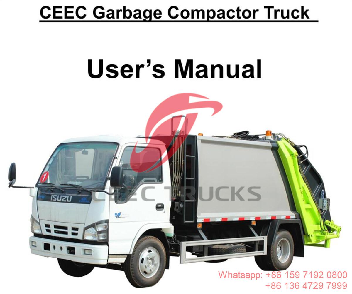 Manual trak pemadat sampah ISUZU 5CBM untuk Dubai