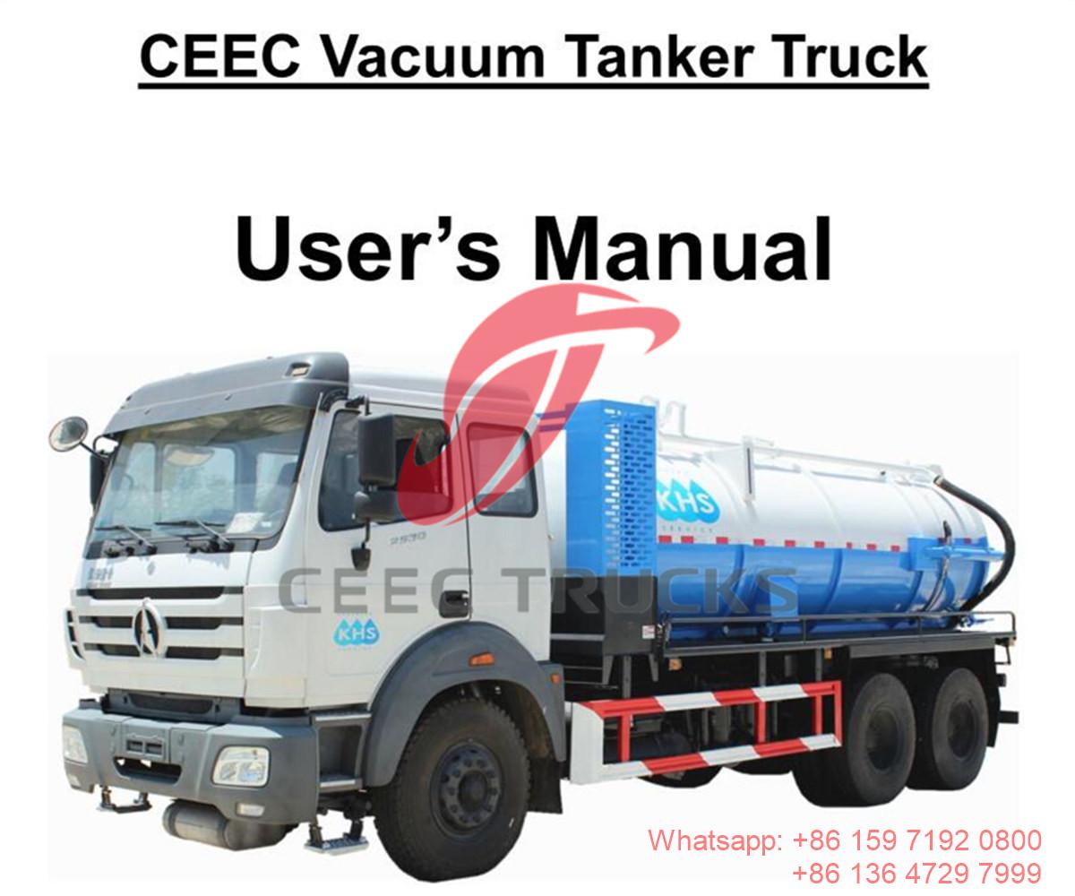 Manual trak tangki vakum BEIBEN 2530 10CBM untuk Mongolia