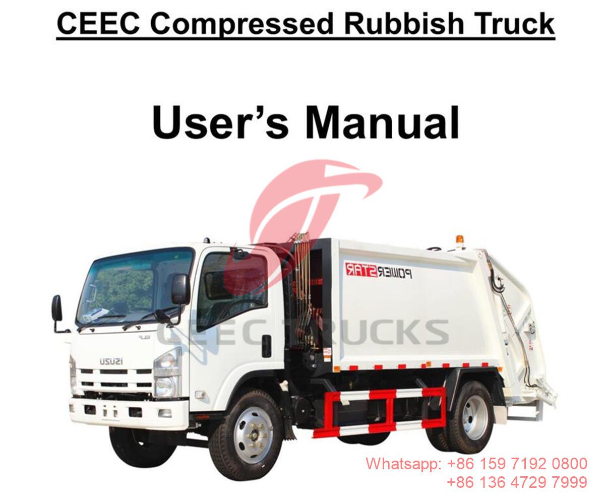 Manual trak sampah pemuat belakang ISUZU ELF 8CBM untuk Moldova
